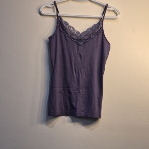 Reitmans Purple Lace-Trim Camisole Tank